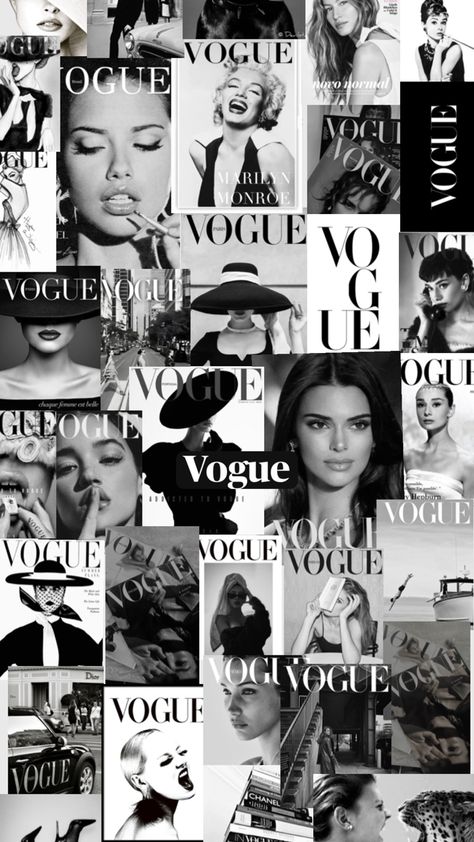 Pink Vogue, Funny Old People, Fashion Poster Design, Cute Summer Wallpapers, Black And White Picture Wall, Homescreen Layout, Vogue Covers, Summer Wallpaper, Black White Pink