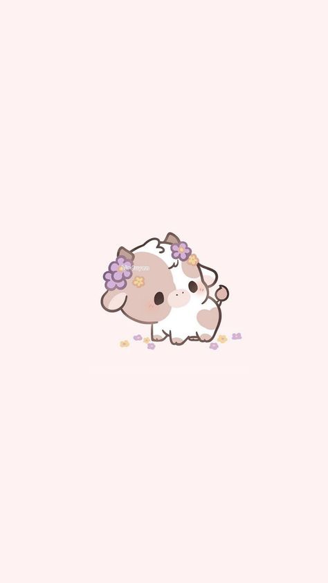 Cute Cows Aesthetic Cartoon, Cute Wallpapers Animals Kawaii, Cute Cow Iphone Wallpaper, Mini Cow Wallpaper, Cows Aesthetic Wallpaper, Cute Animals Aesthetic Cartoon, Cute Animated Animals Wallpaper, Cute Cartoon Animal Wallpapers, Cute Wallpapers Animals Cartoon