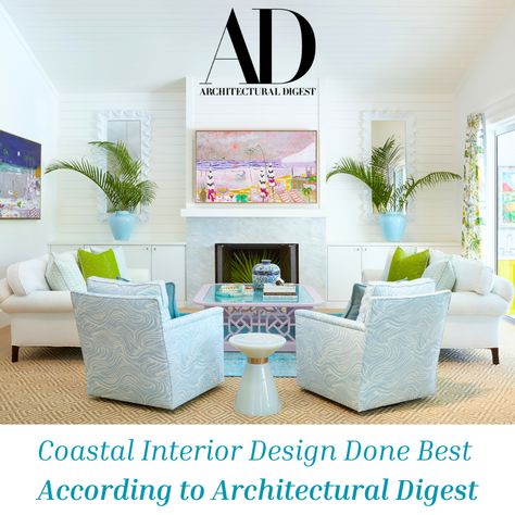 When you're included in @archdigest's list for Coastal Interior Design Done Best 💅 ⁠ Lee Industries Sofa, Coastal Interior Design, Florida Interior Design, French Oak Flooring, Coastal Interior, Painted Coffee Tables, Coastal Interiors Design, Vanguard Furniture, Coastal Living Room