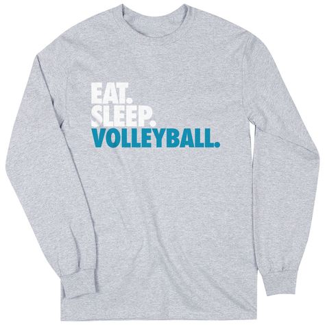 Volleyball Long Sleeve T-Shirt - Eat. Sleep. Volleyball. | Sport Gray, Women's, S | Volleyball Apparel Swim Team Shirts, Ski Shirt, Long Sleeve Swim Shirt, I Love Swimming, Ski Shirts, Hockey Clothes, Volleyball Tshirts, Long Sleeve Baseball Tee, Womens Lacrosse