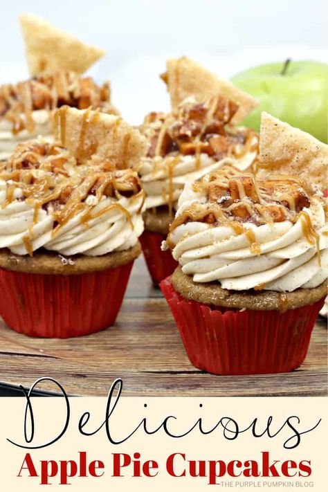 Essen, Cupcakes With Box Cake, Cinnamon Crackers, Spiced Cupcakes, Sugar Pie Crust, Caramel Apple Cupcakes, Pie Crust Top, Apple Pie Cupcakes, Cinnamon Pie