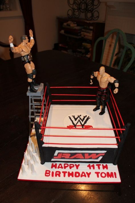 Wrestling Birthday Cakes, Wwe Birthday Cakes, Wwe Cake, Wrestling Cake, Wrestling Birthday Parties, Wrestling Birthday, Wwe Birthday Party, Wwe Party, Wwe Birthday