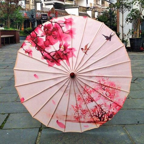 Japanese Umbrella Flower Cherry Blossom Traditional Parasol Lotus Sakura umbrella Get yours at The Japanese Temple Online Store ! Oil Paper Umbrella, Chinese Umbrella, Silk Dancing, Dance Decorations, Cute Umbrellas, Japanese Umbrella, Japanese Sakura, Japanese Temple, Paper Umbrellas