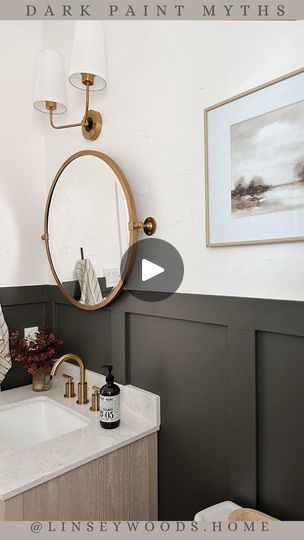 Urbane Bronze Cabinets Bathroom, Iron Ore Half Bath, Iron Ore Sherwin Williams Bathroom, Urban Bronze Bathroom, Urbane Bronze Bathroom, Roycroft Bronze Green Sherwin Williams, Sherwin Williams Dining Room, Iron Ore Bathroom, Dark Powder Room Ideas