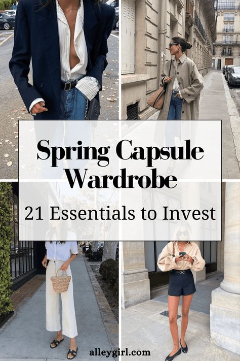 21 Essential Pieces for a Chic Spring-Summer Capsule Wardrobe: Embrace Simplicity and Style! - Alley Girl - The Fashion Technology Blog based in New York Spring Capsule Wardrobe 2024, Chic Capsule Wardrobe, Spring Summer Capsule Wardrobe, Spring Wardrobe Essentials, Fashion Technology, Capsule Wardrobe Essentials, Spring Capsule, Summer Capsule, Spring Capsule Wardrobe