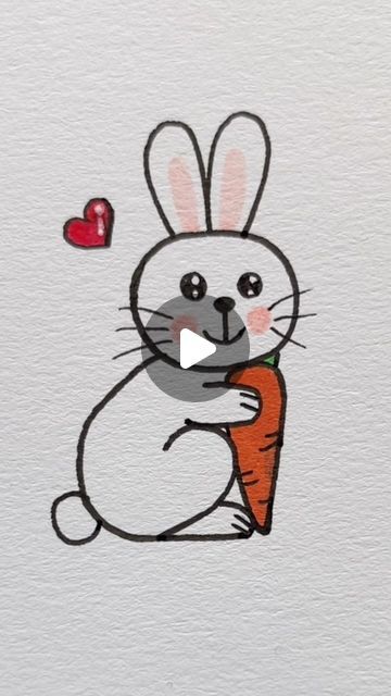 Hermosa Drawing Ideas Easy Bunny, How To Draw A Cute Bunny Step By Step, Bunny How To Draw, Drawing A Bunny Step By Step, Easy To Draw Bunny, How To Draw A Cute Animal, Easy Bunny Doodle, How To Draw A Rabbit Easy, How To Draw A Bunny For Kids