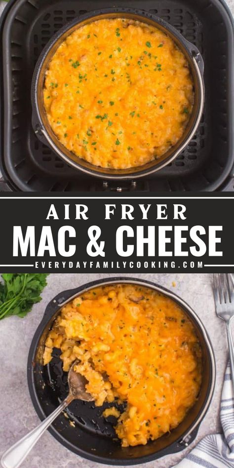 This air-fried mac and cheese recipe will change your life. No more fuzz of boiling your mac and cheese. Just with your air fryer, you can make this recipe in just 35 minutes. It's quick, and easy and you can make this cheesy recipe anytime! Try this recipe now! Air Fry Mac And Cheese, Mac And Cheese With Ham, Air Fryer Mac And Cheese, Cheese Air Fryer, Fried Macaroni And Cheese, Fried Mac And Cheese, Quick Family Dinners, Easy Summer Dinners, Convection Cooking