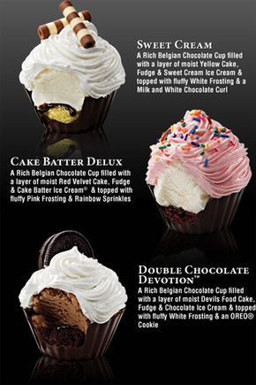 Sweet Cream Ice Cream, Cupcake Shop, Cold Stone, Ice Cream Cupcakes, Cream Cupcakes, Filled Cupcakes, Bakery Ideas, Chocolate Dreams, Ice Cream Toppings