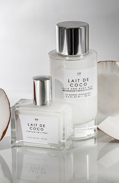 Lait de Coco captures the essence of a Creamy Coconut that you would find on an island. With fresh notes of Bergamot and warm Vanilla Praline, this hair & body mist is the ultimate coconut scent that you can wear year round. Layer with Lait de Coco Eau de Parfum and 000 Perfume Oil The airy mist has a lighter fragrance concentration and is meant to be applied liberally all over the body. Apply fragrance to a hairbrush or as a light mist through your hair. Spray on clothes and bedding for 360 sensorial experience. Collect Them All: Expertly blended, addictively indulgent scents that pair perfectly with you. Try the Le Monde Gourmand collection to build your fragrance wardrobe with core scents including Eau de Parfum, Hair & Body Mist, Perfume Oil, Fresh Mist, Body Oil, and Body Mousse. A Fr Expensive Skin Care Products, Coco Hair, Coconut Perfume, Body Mousse, Tropical Fragrance, Perfume Storage, Coconut Scent, Fragrances Perfume Woman, Perfume Reviews