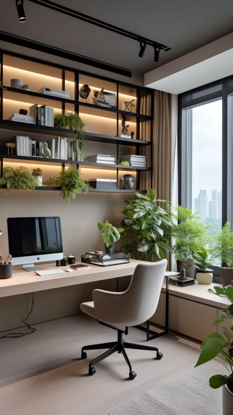 office makeover home office makeover work from home office office colors Home Study Rooms, Modern Home Offices, Study Room Design, Small Home Offices, Budget Ideas, Small Home Office, Home Office Setup, Home Office Space, Office Interior Design