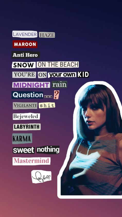 Midnights tracklist #taylorswift #midnights #taylorswiftmidnights #swifties Taylor Swift Midnights Tracklist, Midnight Tracklist, Midnights Tracklist, Midnight Rain Taylor Swift, Taylor Midnights, Midnight Song, Cute Relationship Pictures, Wall Layout, Midnights Era