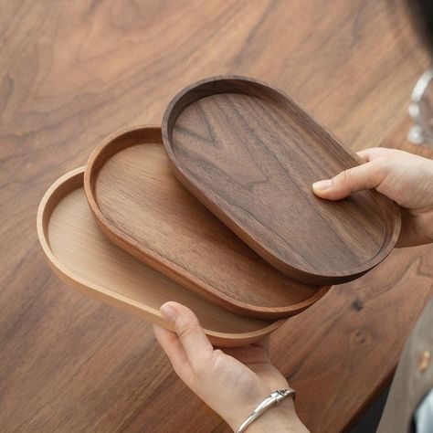 Wooden Platters, Wooden Trays, Coffee Tray, Wooden Serving Trays, Small Snacks, Oval Tray, Serving Tray Wood, Snack Tray, Style Japonais