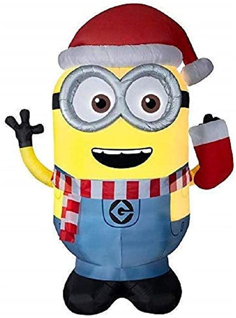 Gemmy Universal 8.99-ft x 4.69-ft Lighted Minion Christmas Inflatable Minion Inflatable, White Down Comforter, Minion Dave, Inflatable Christmas Tree, Yard Inflatables, Minion Christmas, Inflatable Christmas Decorations, Outdoor Inflatables, Christmas Yard Decorations