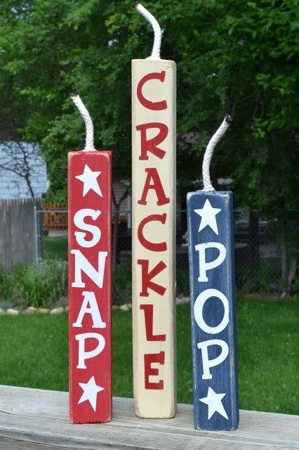 Snap Crackle Pop, Patriotic Diy, Diy Summer Crafts, Fourth Of July Decorations, 4th July Crafts, Fourth Of July Decor, Patriotic Crafts, Patriotic Party, 4th Of July Decorations