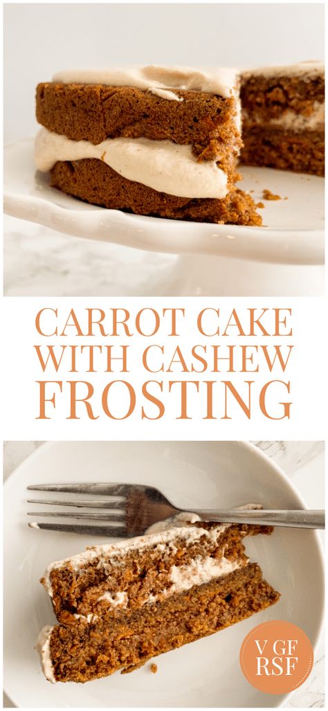 Cashew Cream Cheese Frosting, Healthy Vegan Carrot Cake, Cashew Frosting Vegan, Carrot Cake Nut Free, Carrot Cake Icing, Frosting Healthy, Raw Vegan Carrot Cake, Cashew Frosting, Carrot Cake Frosting