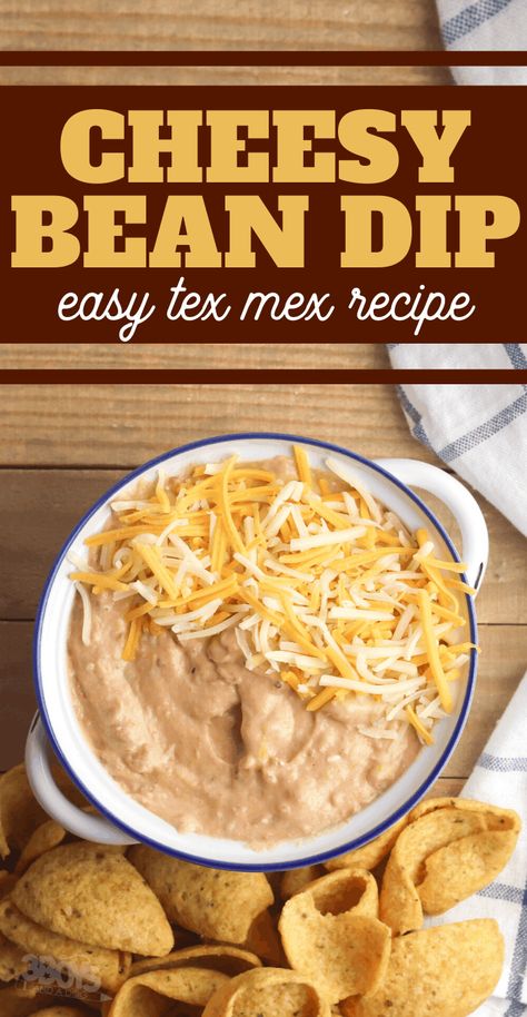 easy bean dip appetizer recipe Bean Dip Appetizer, Cheesy Bean Dip, Easy Bean Dip, Easy Bean Recipes, Refried Bean Dip, Bean Dip Recipe, Best Dip Recipes, Bean Dip Recipes, Easy Dips