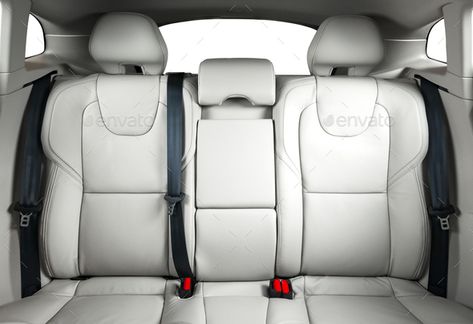 back seats of modern luxury car, white leather interior by gargantiopa. Back passenger seats in modern luxury car, frontal view, white leather, isolated windows, clipping path#white, #leather, #interior, #car Back Seat Car Pictures, Leather Interior Car, Vintage Car Party, Christian Car Decals, Family Car Decals, Luxury Auto, Camaro Car, Cars Birthday Party Disney, Car Sit