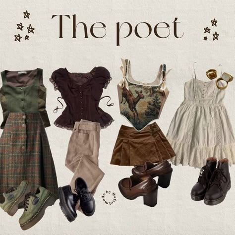 Poet Dress Outfit, Poet Core Outfits, Charlottecore Style, Fairy Outfit Ideas Summer, Fairy Inspired Outfit Casual, Regency Core Outfit, Poet Outfit Aesthetic, Poet Aesthetic Outfits, Poet Outfit