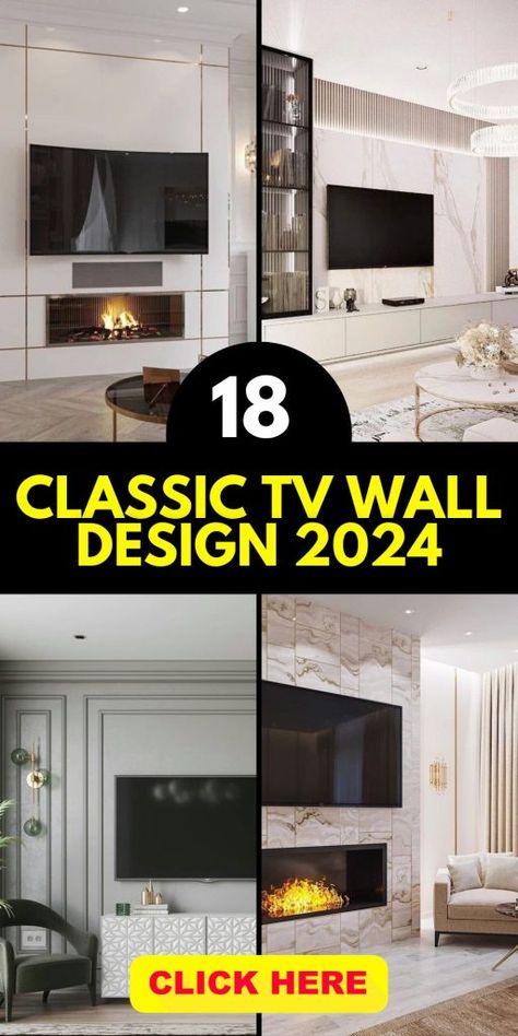 Tv Wall Design New Classic, Modern Tv Room Luxury 2024, 80 Inch Tv Wall Ideas, Tv Wall Design Luxury 2024, Luxury Tv Wall Design Living Room Tv, Living Room Tv Wall Luxury Interior Design, Elegant Tv Wall Design, Tv Wall Design Luxury Living Rooms, Classic Tv Wall Design