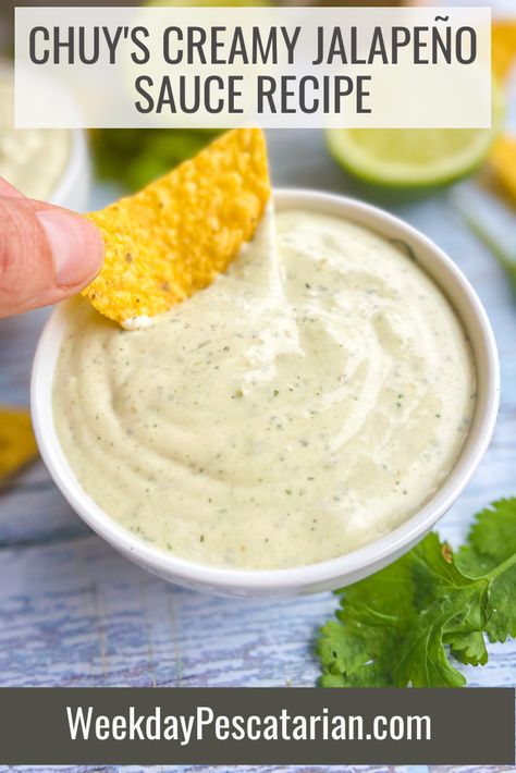 Sweet Jalapeno Sauce, Jalapeno Sauce For Tacos, Creamy Jalapeno Ranch Dip, Garlic Jalapeno Sauce, Jalapeno Cream Cheese Sauce, Pupusa Toppings, Chuys Creamy Jalapeño Dip, Jalapeno White Sauce, Jalapeño Cream Cheese Sauce