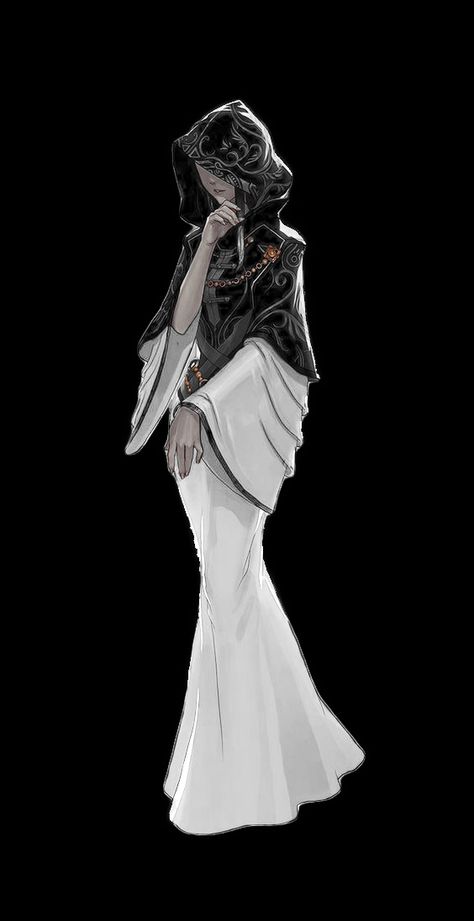 Crone Character Design, High Priestess Clothing, Fantasy High Priestess, Veiled Woman Character Art, Gothic Cleric Dnd, Goth Cleric Dnd, Cleric Of Ilmater, High Priestess Fantasy Art, Cleric Poses Reference