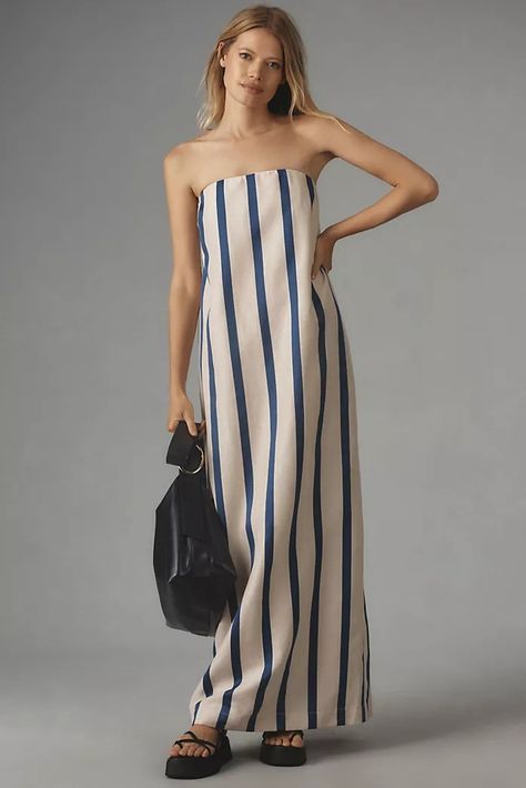 Women's Dresses | Formal, Occasion, Casual, and More | Anthropologie Applique Blouse, Tailored Clothes, Linen Maxi Dress, Pleated Maxi, Formal Dresses For Women, Striped Maxi Dresses, Pink Maxi Dress, Capped Sleeve Dress, Maxi Dress Blue