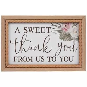 Hobby Lobby Mdf Decor, Thank You Party, Thank You Sign, Personalized Thank You Cards, Brown Frame, Christmas Ornament Crafts, Thank You Stickers, Pastel Floral, Ornament Crafts