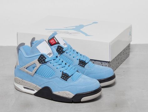 Air Jordan 4 University Blue UNC CT8527-400 Release Date - SBD Jordan 4 Unc, Grey 4s, Unc Jordans, Zapatillas Nike Basketball, Jordan Unc, Sneakers Art, Jordan Retro 4, Dr Shoes, Jordan Shoes Girls