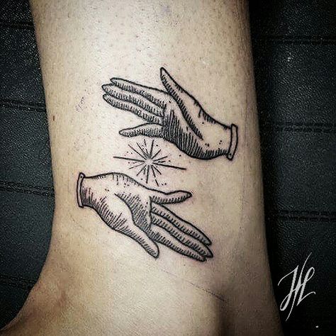 Magical hands by Marjorianne Hand Candle Tattoo, Hand On Fire Tattoo, Hand Holding Candle Drawing, Witchy Hands Tattoo, Saturn Hand Tattoo, Cupped Hands Tattoo, Hand Holding Stars Tattoo, Victorian Hands Tattoo, Hand Holding Fire Tattoo