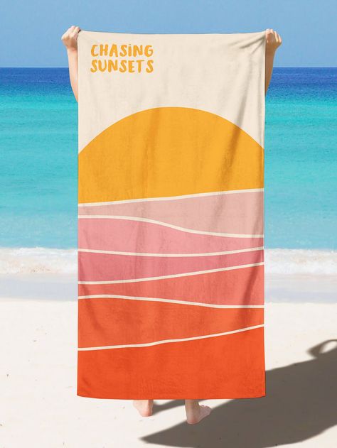 1pc Sun Pattern Print Beach Towel, Fiber Rectangle Travel Beach Towel For Swimming, Diving, SummerI discovered amazing products on SHEIN.com, come check them out! Toucan Art, Summer Beach Towels, Summer Giveaway, Summer Towel, Sunset Surf, Beach Pictures Friends, 타이포그래피 포스터 디자인, Swim Towel, Summer Surf