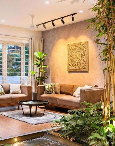 Drawing Room Interior Design Small Indowestern Interior Design, Indian Living Room Colour Combination, Organic Industrial Interior, Small Indian Living Room Decor, Indian Contemporary Interiors, Small Indian Living Room, Lounge Interior Design, Indian Living Room Decor, Indian Living Room Design