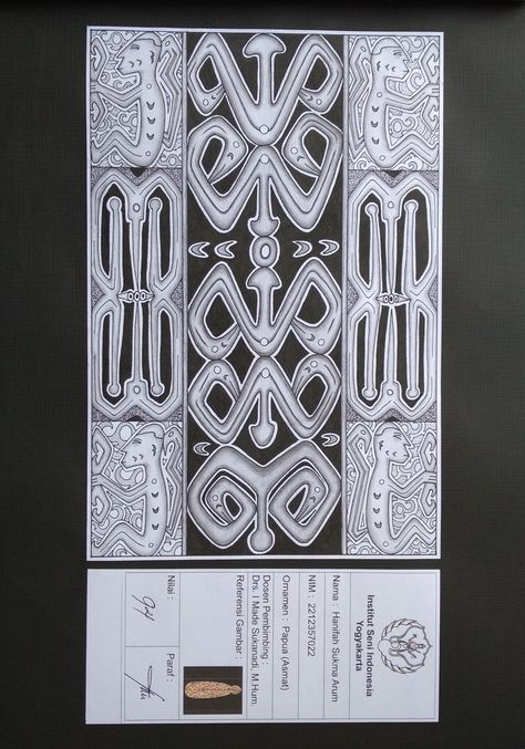 is one of the ornaments from Indonesia, specifically Papua (Asmat tribe) Motif Papua, Ornamen Bali, Papua Art, Ornamen Nusantara, Batik Papua, Architecture Drawing Plan, West Papua, Motif Batik, Apa Aja