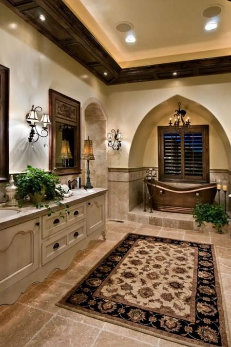 Tuscan Bathroom Decor, Modern Mediterranean Decor, Tuscan Style Decorating, Mediterranean Farmhouse, Rustic Italian Decor, Tuscan Bathroom, Modern Mediterranean, Tuscan Design, Rustic Italian