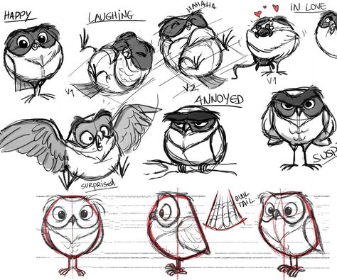 Drawing Reference Character Design, Drawing Reference Character, Owl Sketch, Owl Illustration, Owls Drawing, Owl Cartoon, Animal Sketches, Bird Drawings, Character Design References