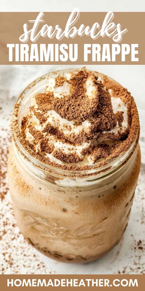 Enjoy a delectable blend of espresso and cocoa with this easy Tiramisu Frappuccino Recipe. Creamy, rich and oh-so-delicious, you won’t be able to resist this Starbucks copycat recipe! Chia Tea Recipe, Speciality Coffee Recipes, Starbucks Frappuccino Recipe, Easy Tiramisu, Frappe Recipe, Iced Drinks Recipes, Tiramisu Dessert, Frappuccino Recipe, Easy Coffee Recipes