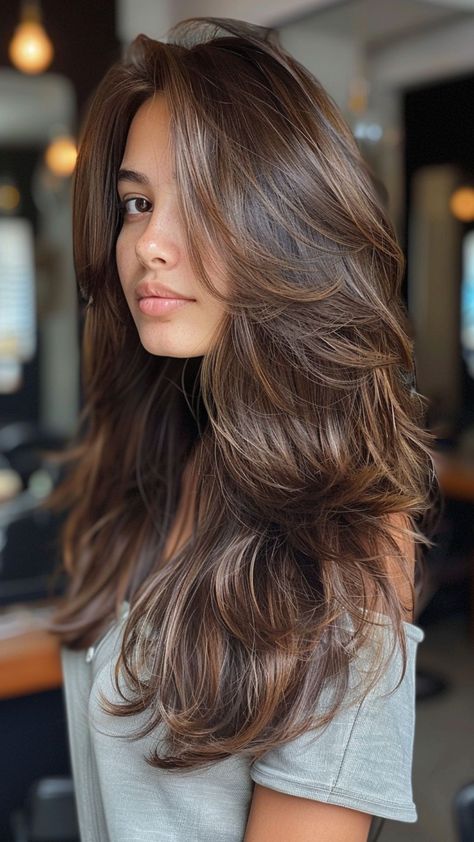 25 Trendy Layered Hairstyles for an Instant Style Upgrade Long Layered Haircuts Straight, Butterfly Haircut, Haircuts For Long Hair With Layers, Brown Hair Looks, Sentiment Analysis, Hairstyles For Layered Hair, Long Layered Haircuts, Long Brown Hair, Haircuts For Medium Hair