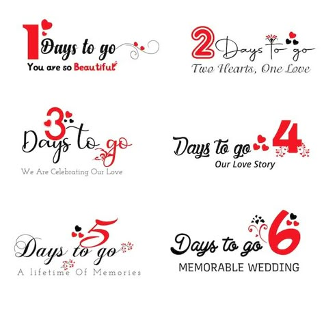 Wedding Countdown Template, Countdown For Wedding, 3 Days To Go Countdown Wedding, Wedding Countdown Ideas, Wedding Instagram Story, Countdown Images, Wife Birthday Quotes, Marriage Poses, Calendar Illustration