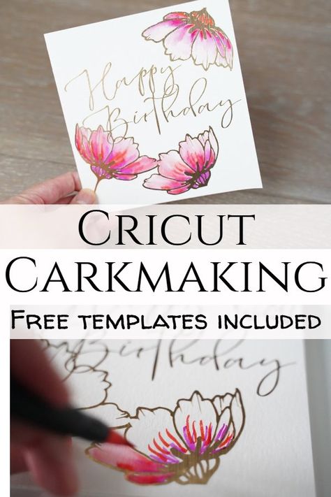 Cricut Card Projects, Cricut Card Making, Cardstock Cricut, Cricut Birthday Cards, Cards Cricut, Cricut Birthday, Free Birthday Card, Free Cricut, Cricut Projects Beginner