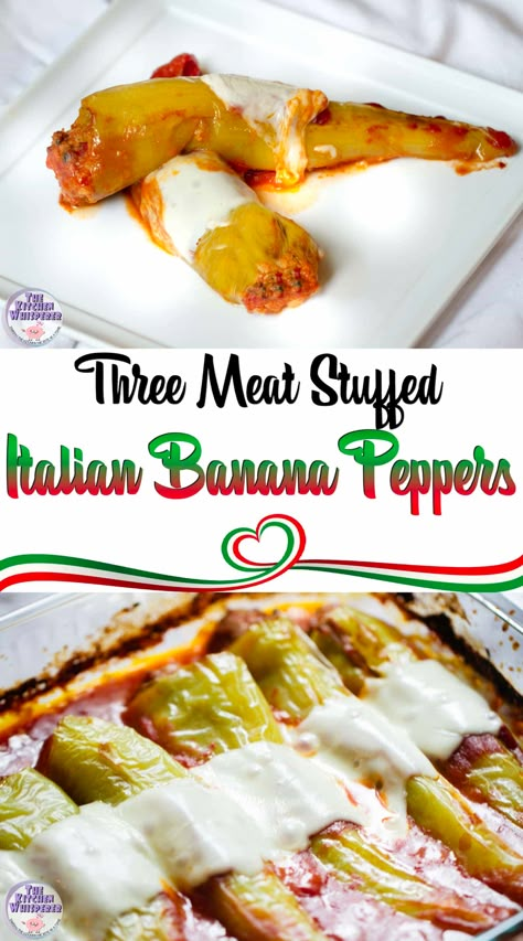 Banana Peppers Stuffed, Banana Peppers Recipe, Appetizers Meat, Recipes With Banana Peppers, Keto Meat, Banana Peppers, Meat Appetizers, Appetizers Recipes, Stuffed Banana Peppers