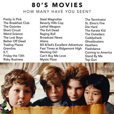 Classic Movies List, 80's Movies, Beverly Hills Cop, Broadcast News, Movie To Watch List, Steel Magnolias, Weird Science, 80s Movies, Movie Marathon