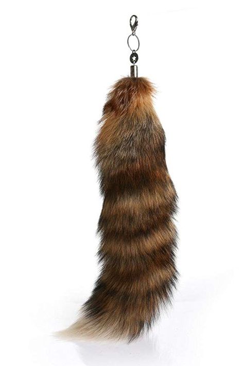 Amazon.com: URSFUR Sun Fox Tail with Key Chain Bag Hanging Natural Color 16" Fox Tail Keychain, Hoodie Creepypasta, Tail Keychain, Animal Taxidermy, Animal Tails, Fur Keychain, Fox Tail, Fox Fur Jacket, Leather Craft Patterns