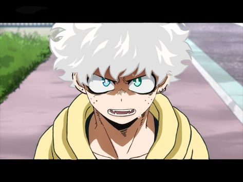 White Haired Izuku Midoriya, White Haired Deku, Izuku With White Hair, Izuku White Hair, White Hair Deku, Izuku Midoriya, White Hair, Boku No Hero Academia, Hero Academia