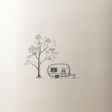 Theres no caravan emoji. I am disappointed #illustration #drawing #sketchbook #art #pencil #caravan #gumtree #eucalyptus #camping #adventure #camping #camping #drawing Drawing Camping, Camping Tattoo, Camping Drawing, Ideas Illustration, Petit Tattoo, Vans Girl, Drawing Sketchbook, Camping Decor, Camping Adventure