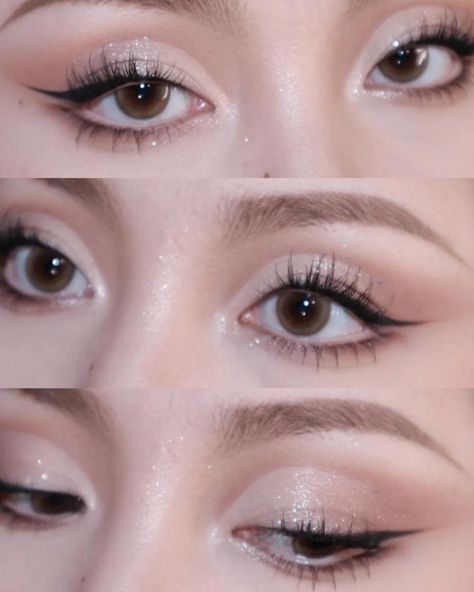 Lined Eyes Makeup, Perfect Makeup Look, Easy Eye Makeup Tutorial, Makeup Douyin, Korean Skincare Products, Motivation Wallpaper, Douyin Makeup, Doll Eye Makeup, Cute Eye Makeup