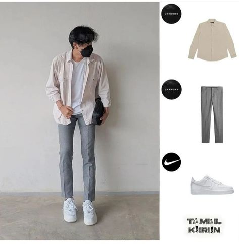 Outfit Pria Kemeja, Kemeja Outfit Pria, Style Laki Laki Casual, Rekomendasi Outfit Pria, Inspirasi Outfit Cowo, Outfit Cowok Kemeja, Ootd Pria Simple, Casual College Outfits Men, Ootd Cowok Casual