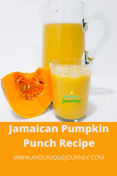 Jamaican Pumpkin Punch, Pumpkin Punch Jamaican Punch Recipes, Pumpkin Punch Recipe, Easy Beverages, Peanut Punch, Pumpkin Punch, Pumpkin Drink, Pumpkin Drinks, Jamaican Food, Caribbean Food