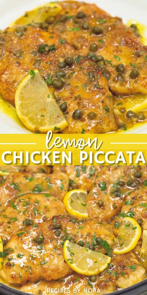 Looking for a spring dinner idea? Try this Creamy Lemon Chicken Piccata! This refreshing meal starts with juicy chicken breasts, lightly coated in flour and perfectly browned in a skillet. The pièce de résistance is a luxurious cream sauce, infused with the bright zest of lemon, garlic, and the slight tang of capers. Served on a bed of fluffy rice or pasta, this dish is the ultimate light yet satisfying meal. This easy dinner recipe is made in just 30 minutes and is sure to be a favorite. Creamy Lemon Chicken Piccata, Lemon Chicken Piccata Recipe, Lemon Chicken Piccata, Capers Recipe, Lemon Chicken Pasta, Spring Lunch, Piccata Recipe, Chicken Piccata Recipe, Creamy Lemon Chicken