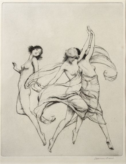 Warren B. Davis | Glory of the Dance | MutualArt 동화 삽화, Three Women, Arte Inspo, Art Et Illustration, Sketchbook Inspiration, Cute Tattoos, Figure Drawing, Drawing Reference, Aesthetic Art