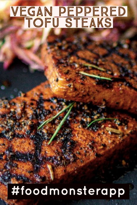 Tofu Steaks, Food Monster, Tofu Steak, Tofu Recipes Vegan, Delicious Clean Eating, Marinated Tofu, Tofu Recipes, Vegan Dinner Recipes, Simple Recipe