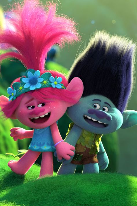 Trolls World Tour, World Tour, Cartoon Characters, Gif, Queen, Green, Pink, Blue